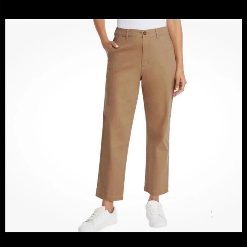 G.H. Bass & Co.  Sz 6 NEW Brown Chino Ankle Pant Cotton Spandex 27” Inseam